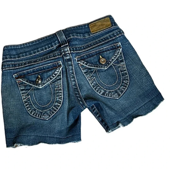 True Religion Denim Jean Cutoff Shorts Size 26 - Picture 1 of 8